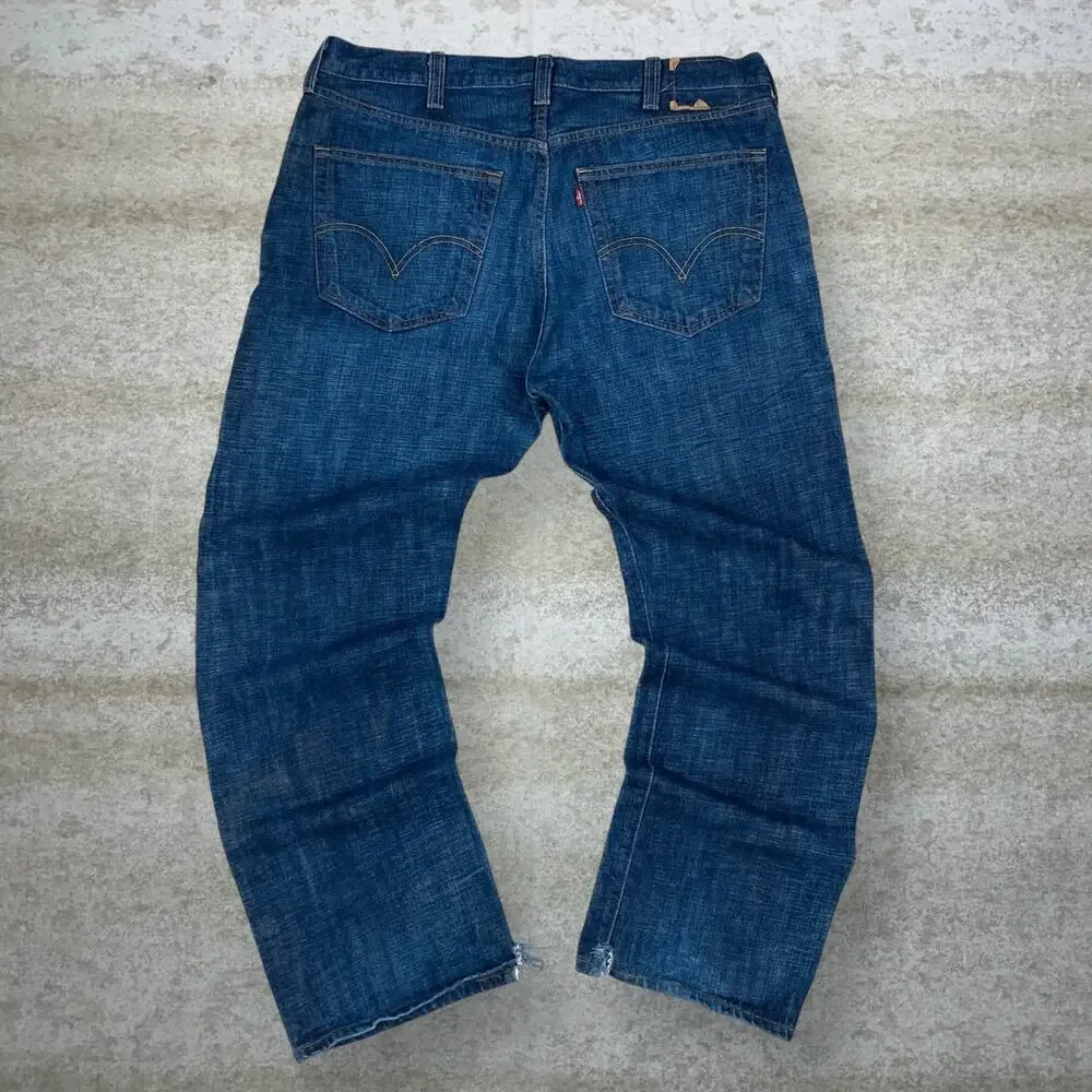 Vintage Y2K Levis Jeans 501 38x30 Regular Straight Leg Fit Dark Wash Button Fly